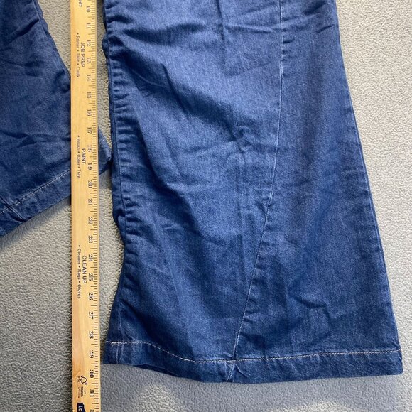 We The Free Womens High Rise Pleated Denim Wide Leg Jeans Blue Pockets Sz 24 New - Picture 8 of 15